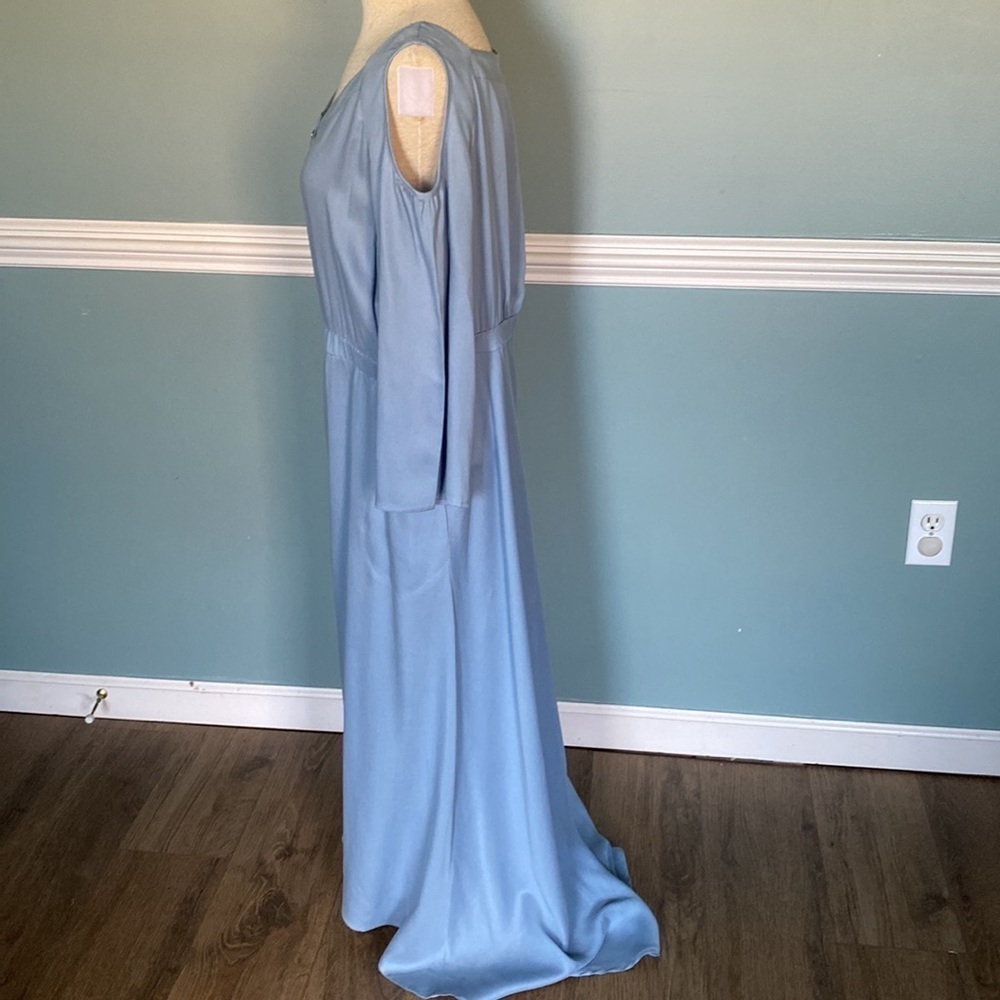 Soft Surroundings bridgette Tencel Cold Shoulder Maxi Dress-Light L - Picture 6 of 8
